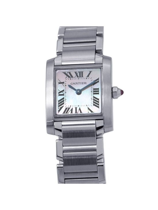 Cartier Tank Francaise SM Watch Quartz Pink Shell Dial display picture 1